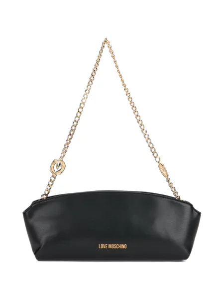 Colier Love Moschino cu bretele cu autograf negru