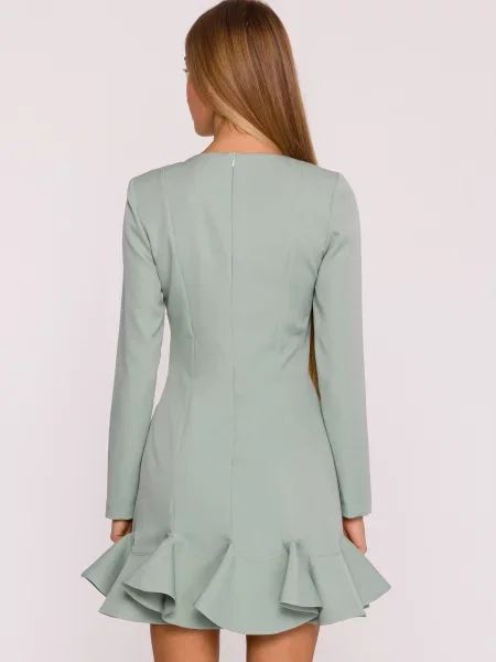 Rochie mini Made Of Emotion cu volane verde