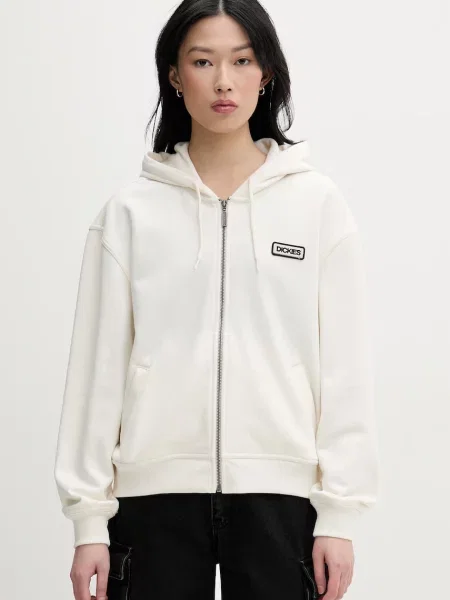 Dickies rozepínací mikina s kapucí s bavlnou béžová