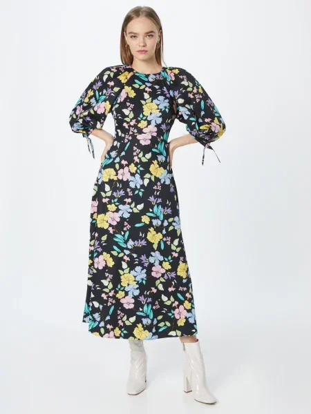 Oasis Rochie / galben / mov liliachiu / turcoaz negru