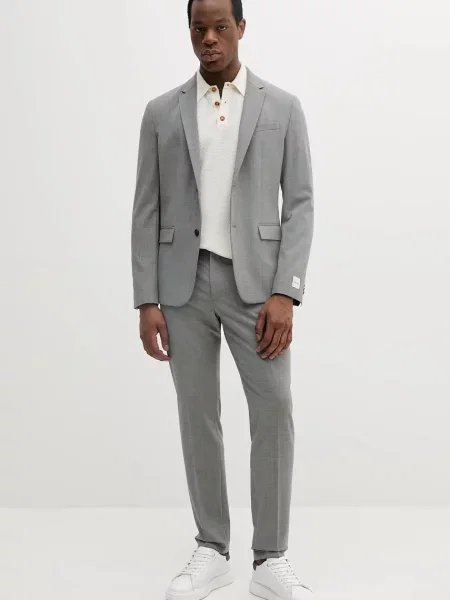 Calvin Klein marynarka z domieszką wełny szary