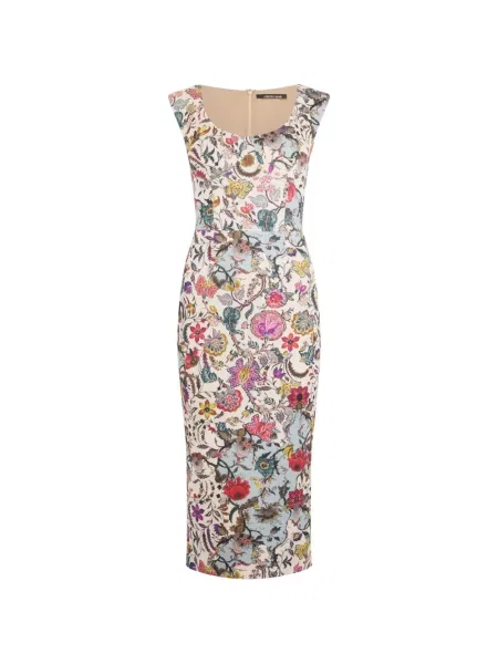 Rochie midi Roberto Cavalli cu model floral cu imagine de costum