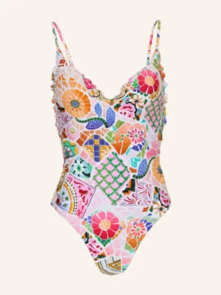 Seafolly Strój Kąpielowy Beach Bohème pink niebieski