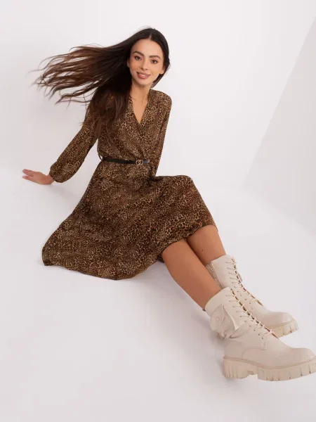 Obleka obleka Fashionhunters rjava