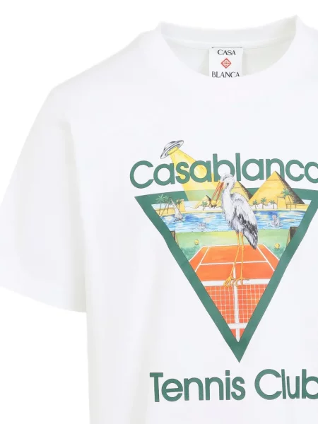 Τένις μπλούζα Casablanca με σχέδιο λευκό