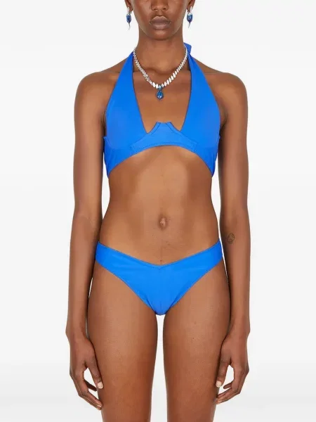 Bikini Di Petsa cu legături cu gât halter albastru