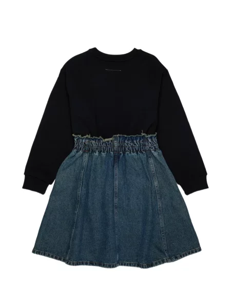Sukienka jeansowa dziecięca Mm6 Maison Margiela czarna