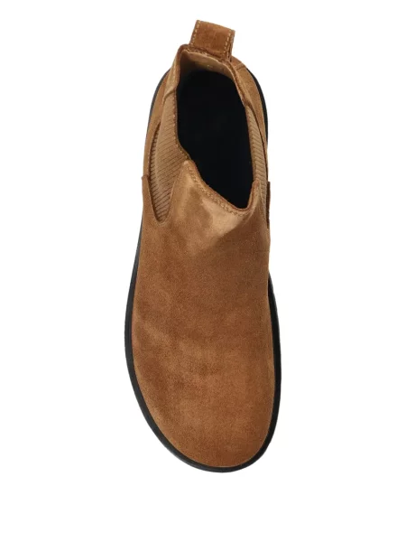 Botine Birkenstock din piele de căprioară cu platformă maro