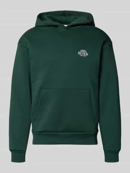 Bluza z kapturem z nadrukiem z logo i kieszenią kangurka Review
