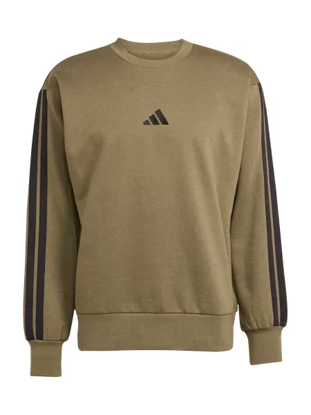 ADIDAS SPORTSWEAR Hanorac sport ESSENTIALS THREE STRIPES FLEECE kaki negru