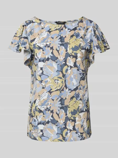 T-shirt z dekoltem w łódkę model ‘EDBERT’ Lauren Ralph Lauren niebieska
