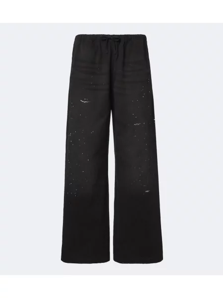 Pantaloni Acne Studios din țesătură twill negru