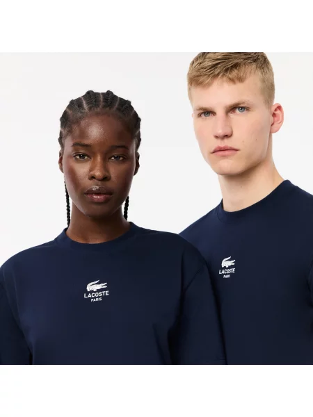 Lacoste T-Shirt Z Nadrukiem granatowa