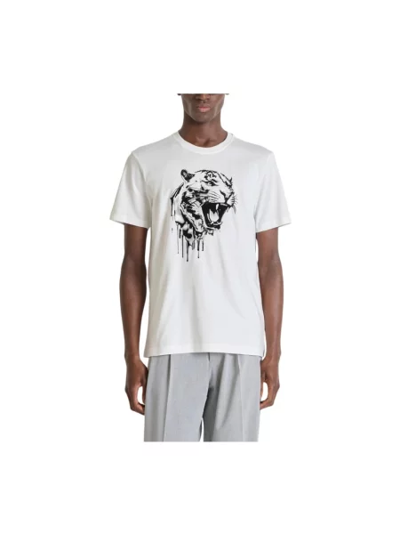 T-shirt z detalem z logo Antony Morato beżowa