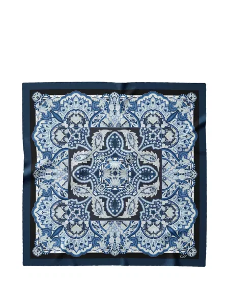 Fular Elizabetta de mătase cu imagine cu model paisley albastru