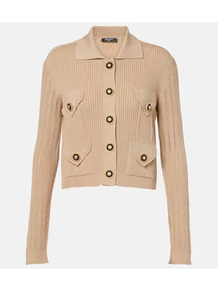 Cardigan Balmain tricotate bej