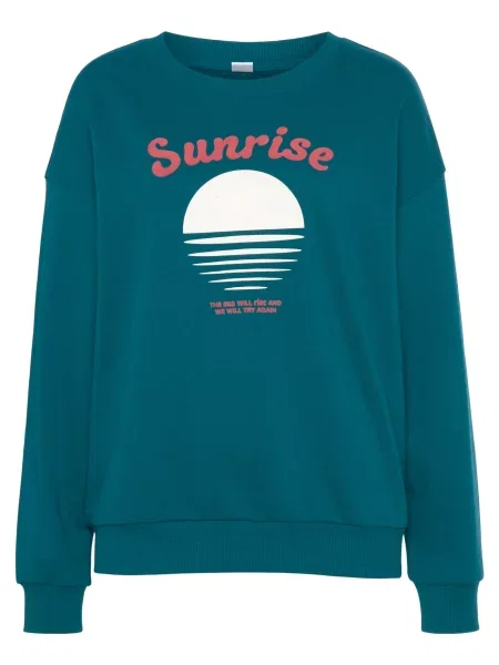 VIVANCE Mikina petrolejová / brusinková bílá