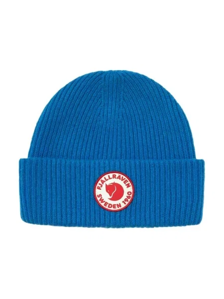 Fjallraven căciulă Logo de lână din tricot gros albastru