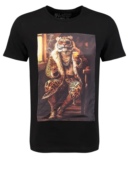 Key Largo Tricou Pimp Tiger maro / maro cappuccino / portocaliu negru