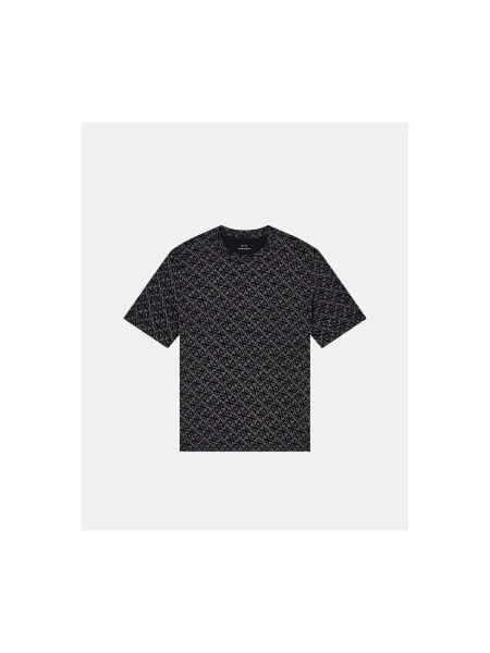 Armani Exchange tricou din cu imprimeu negru