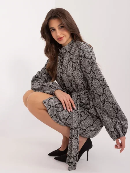 Dzianinowa sukienka Fashionhunters garniturowa czarna
