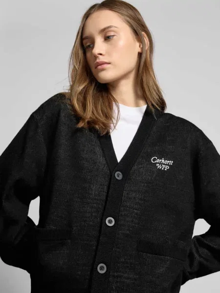 Carhartt WIP kardigan z domieszką wełny Harttbreaker Cardigan czarny