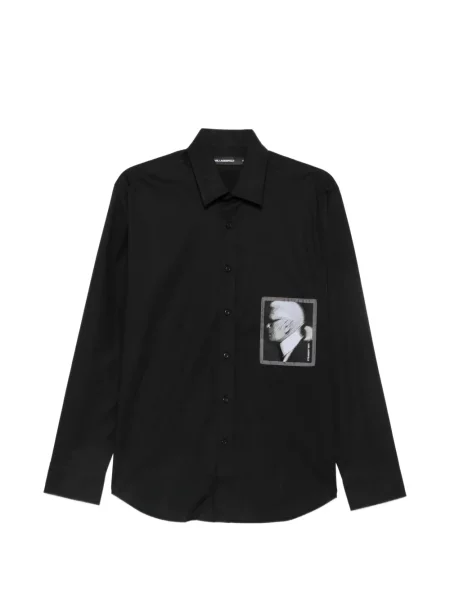 Cămașă Karl Lagerfeld cu imagine negru