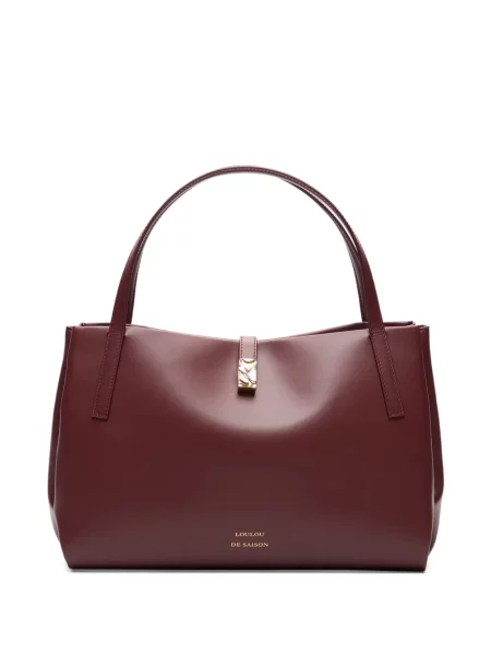 Torebka skórzana Loulou skórzana z nadrukiem czerwona