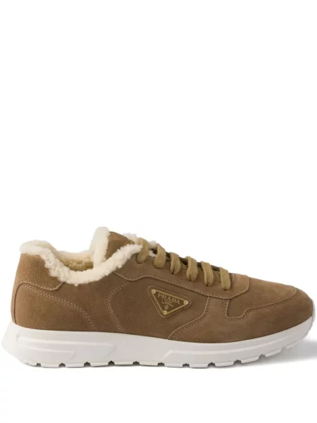 Sneakerși Prada din piele de căprioară