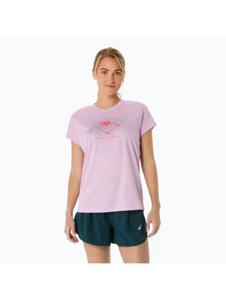 Koszulka do biegania ASICS Fujitrail Logo light ube różowa
