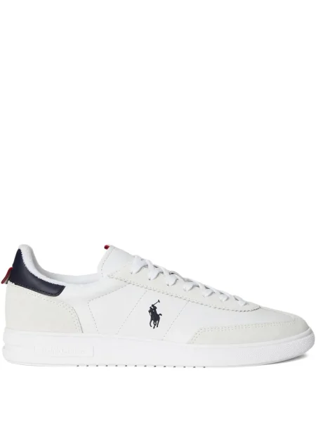 Кожени чорапи Polo Ralph Lauren с отворена пета с пейсли десен бяло