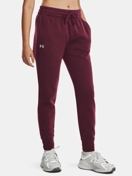 Under Armour pantaloni de trening negru neted alb
