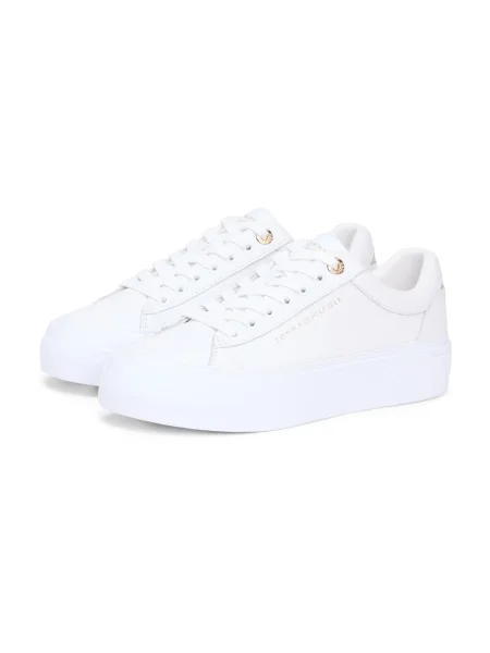 Sneakerși Tommy Hilfiger cu platformă alb