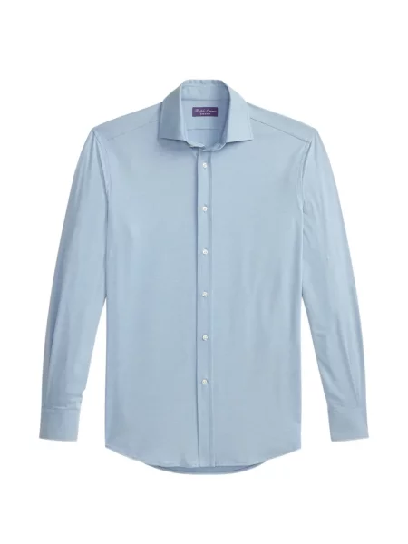 Cămașă Ralph Lauren Purple Label tricotate albastru