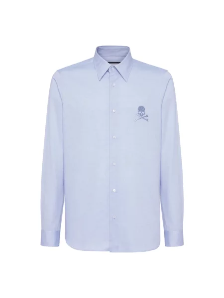 Koszula Philipp Plein w jodełkę niebieska