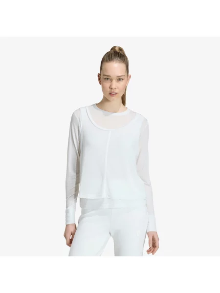 Tricou adidas Soft Lux Sheer Long-Sleeve Off White M alb