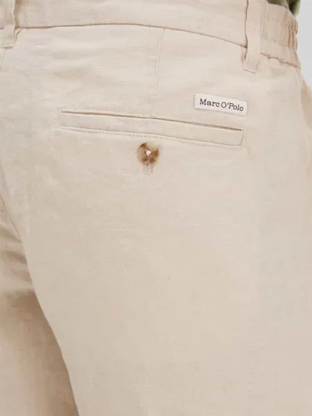 Szorty o kroju regular fit z czystego lnu model RESO JOGGER' Marc O'polo beżowe