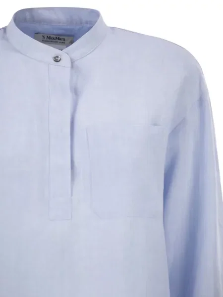 Lniana koszula S Max Mara niebieska