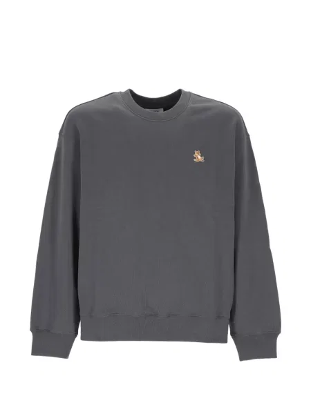 Hanorac crewneck Maison Kitsune cu decolteu rotund gri