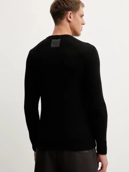 Emporio Armani pulover din amestec de lână negru