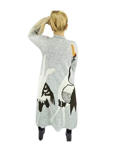 Cardigan Pri din cașmir cu imagine lung alb