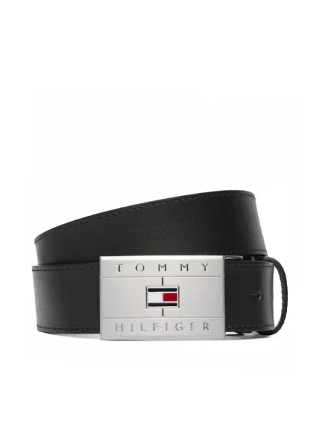 Tommy Hilfiger Curea Th Flag Plaque Belt maro