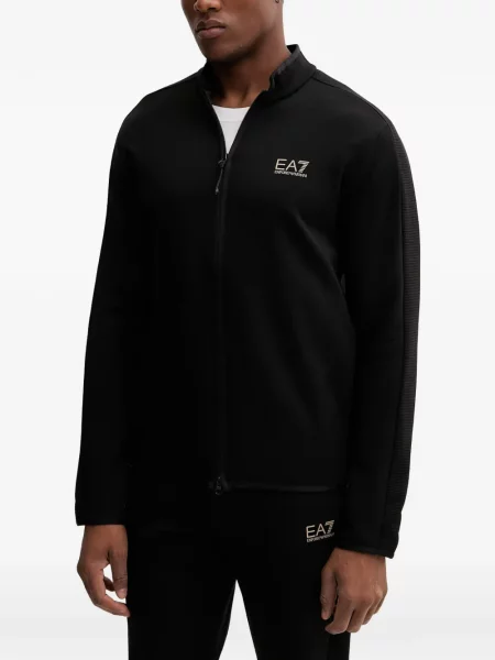 Hanorac cu fermoar Ea7 Emporio Armani cu imagine negru
