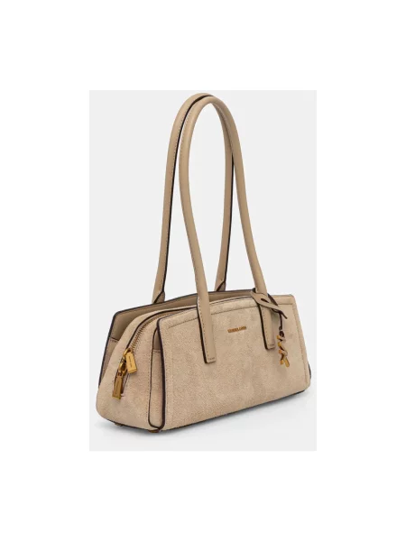 MICHAEL Michael Kors torebka bagietka zamszowa LAILA beżowa