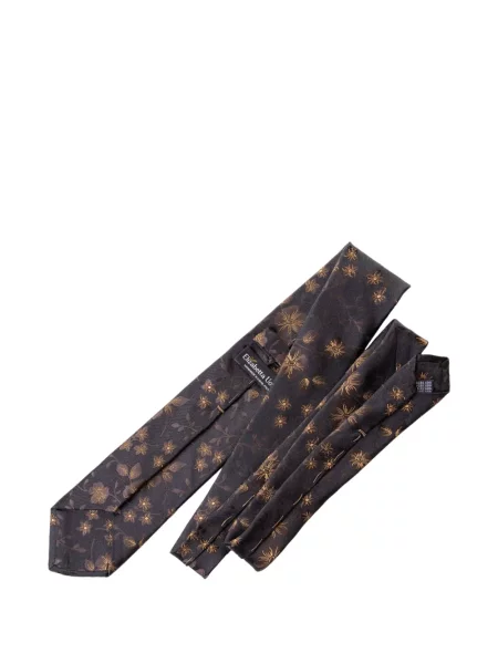 Cravată Elizabetta cu model floral din jacard negru