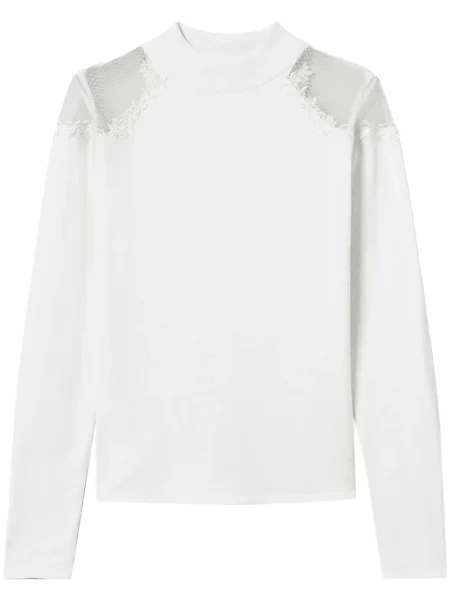 Pulover Twinset cu broderie alb