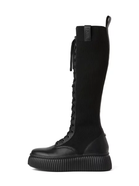 Karl Lagerfeld Cizme cu șireturi negru