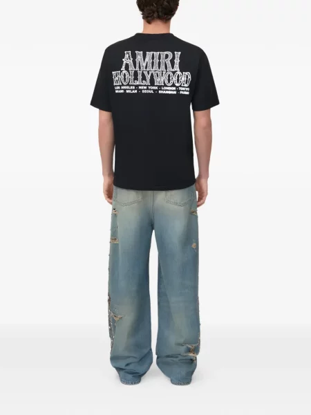 Tricou Amiri cu imagine negru