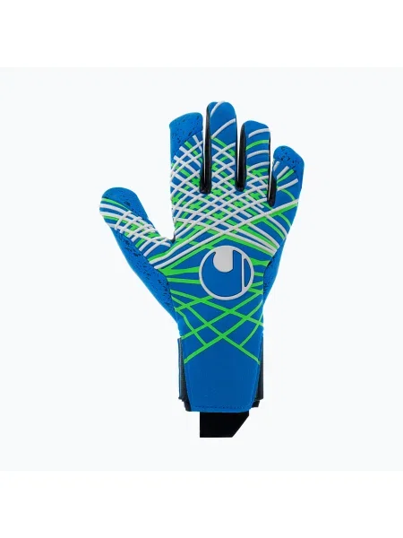 Детски вратарски ръкавици uhlsport Aquagrip HN pacific blue/fluo green/w синьо