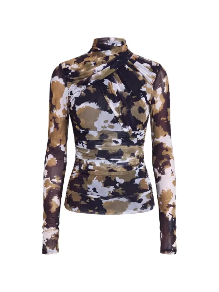Top Nicholas cu imagine cu imprimeu abstract negru
